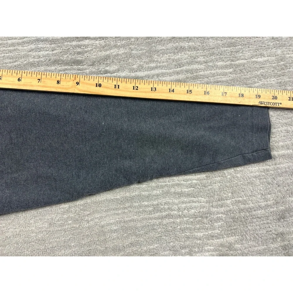 Ralph Lauren Polo Shirt Mens Large Gray Long Sleeve Monogram Pocket Cotton 90s